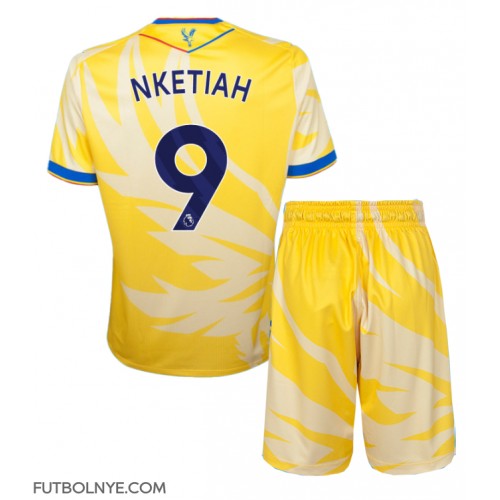 Camiseta Crystal Palace Eddie Nketiah #9 Visitante Equipación para niños 2024-25 manga corta (+ pantalones cortos)